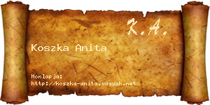 Koszka Anita névjegykártya